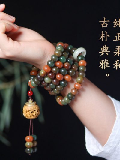 敦煌飞天 108 颗菩提子念珠佛珠挂脖手链